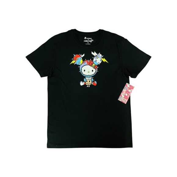 NEW Tokidoki x Hello Kitty w/ Spikes & Boba Drink Shirt Cute Women Large Top NWT - Picture 2 of 5